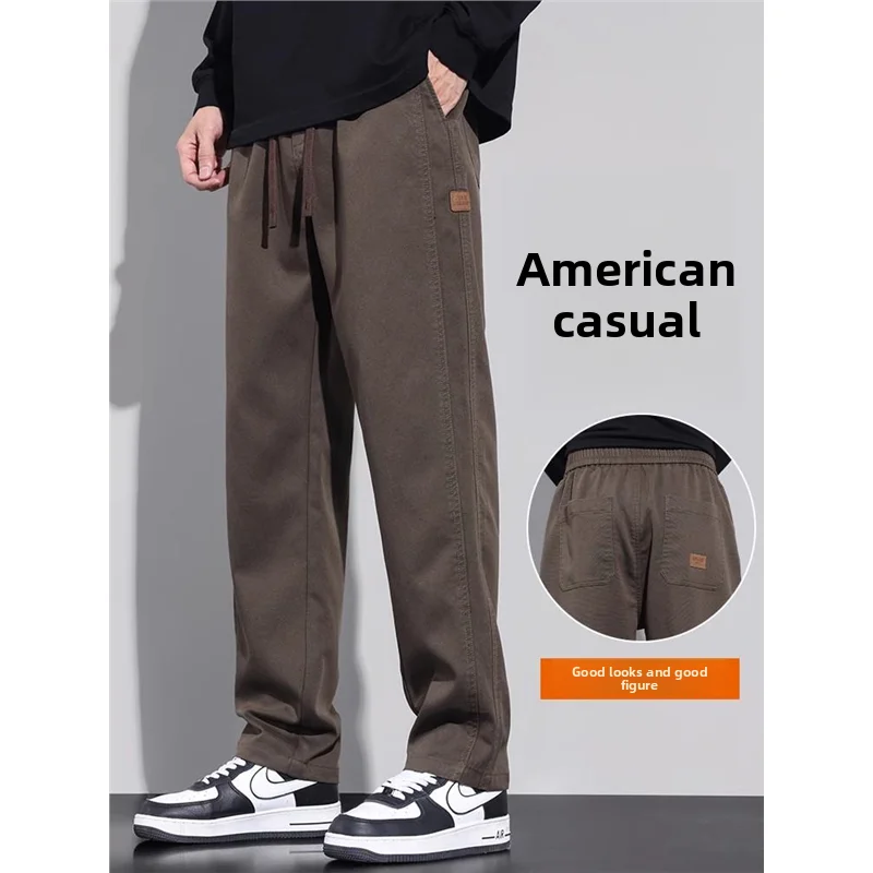 

Свободные мужские повседневные брюки, прямые брюки для спецодежды, весна-осень, цвет Spor, свободный крой, американский сле