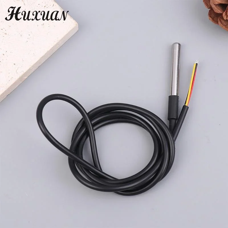 DS18b20 مقاوم للماء مغلف الفولاذ المقاوم للصدأ DS18B20 18B20 مستشعر درجة الحرارة مسبار درجة الحرارة طول الكابل 1 متر لـ Ard