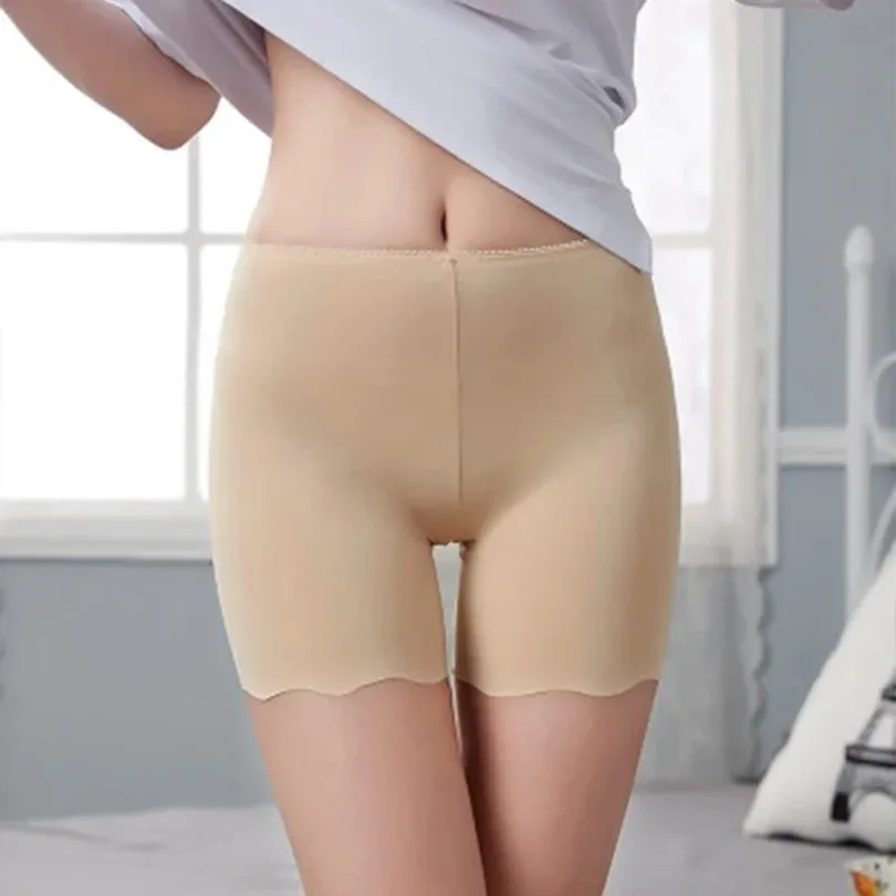 Sommer Nahtlose Unterwäsche Eis Seide Frauen Sicherheit Radfahren Shorts Unter Rock Kleid Sicherheits Hosen Damen Weibliche Höschen Abnehmen