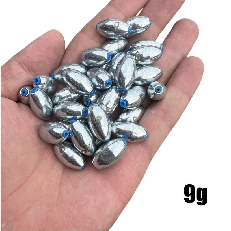 10 Stück/Set Legierung Hohl-Olivengewichte 3g/4g/5g/6g/7g/8g/9g/10g/12g/15g Kohlenstoffstahl Angelgewichte Angelzubehör