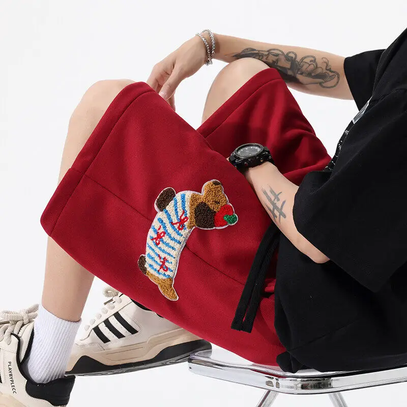 Shorts summer dachshund dog sweatpants men spring and autumn baggy wide leg quarter pants
