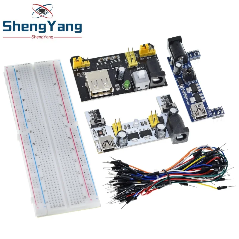 TZT MB-102 MB102 Breadboard 400 830 Point 65 Jumper Wires Solderless PCB Bread Board Test Develop DIY for Arduino Power Module image 5
