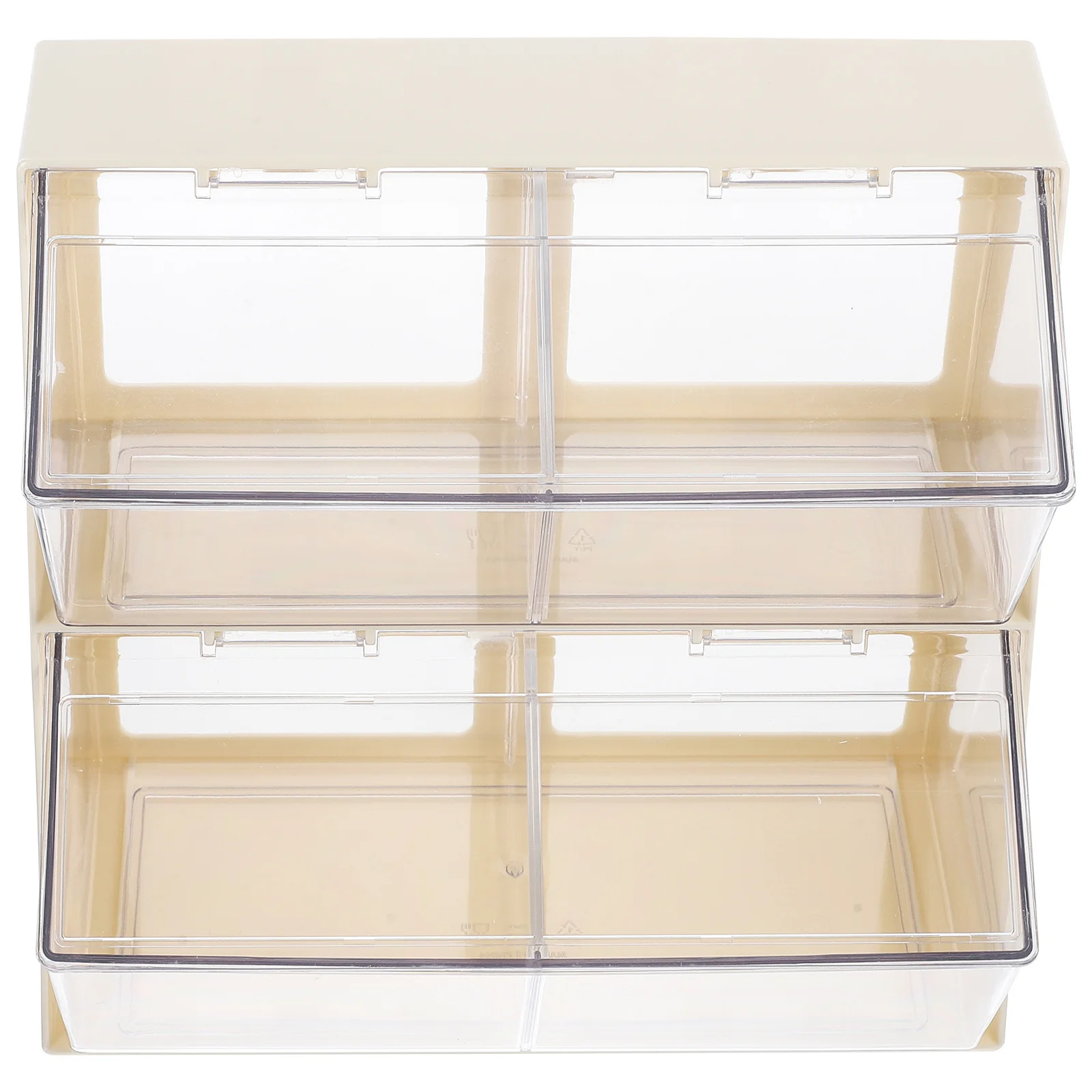 

Tea Bag Organizer Transparent Acrylic 4-Compartment Storage Box For Tea Bags Coffee Capsules Dust-Proof Desktop Holder