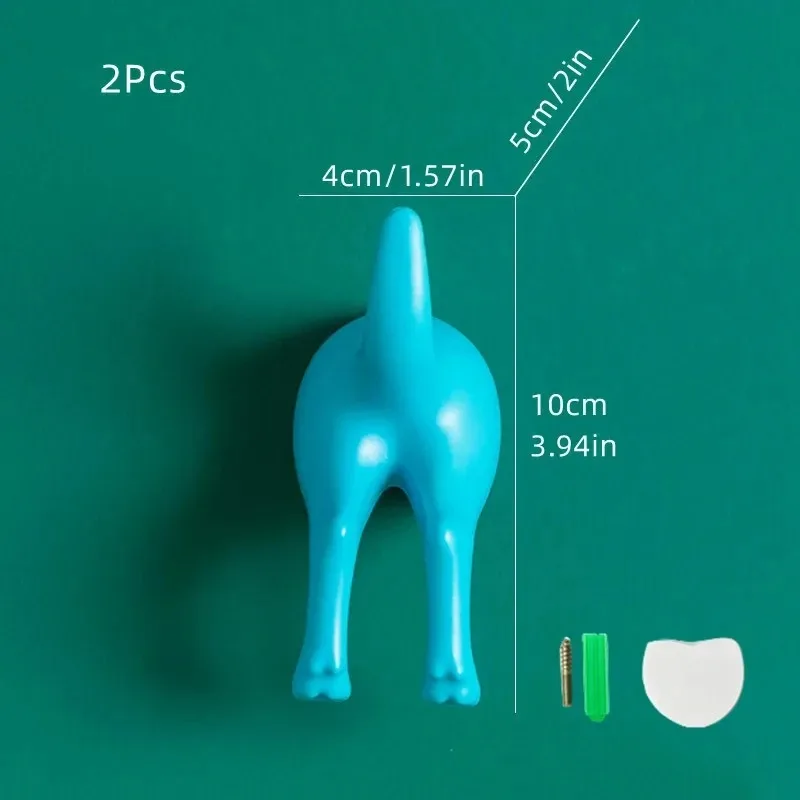 Nordic Plastic Dog Tail Hook Bathroom Five-color Moisture-proof Perforation-free Storage Clothes Hat Towel Decorative Hook