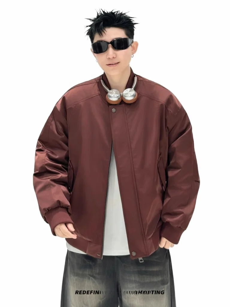 

Мужская повседневная куртка-бомбер в американском стиле, свободного прямого кроя, с элементами пэчворка, утепленная хлопком, осенне-зимняя новинка