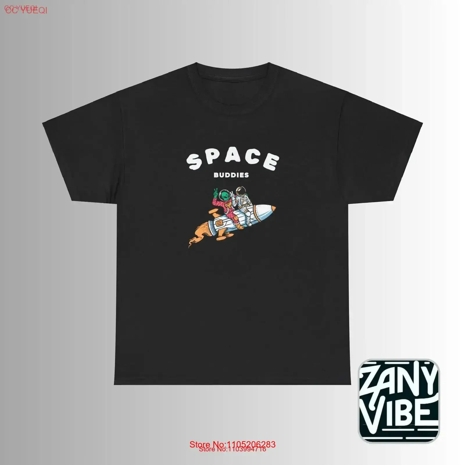 

Футболка Space Buddies Alien Astronaut, винтажный стираный топ для повседневной носки, модная универсальная дышащая уличная одежда с графикой