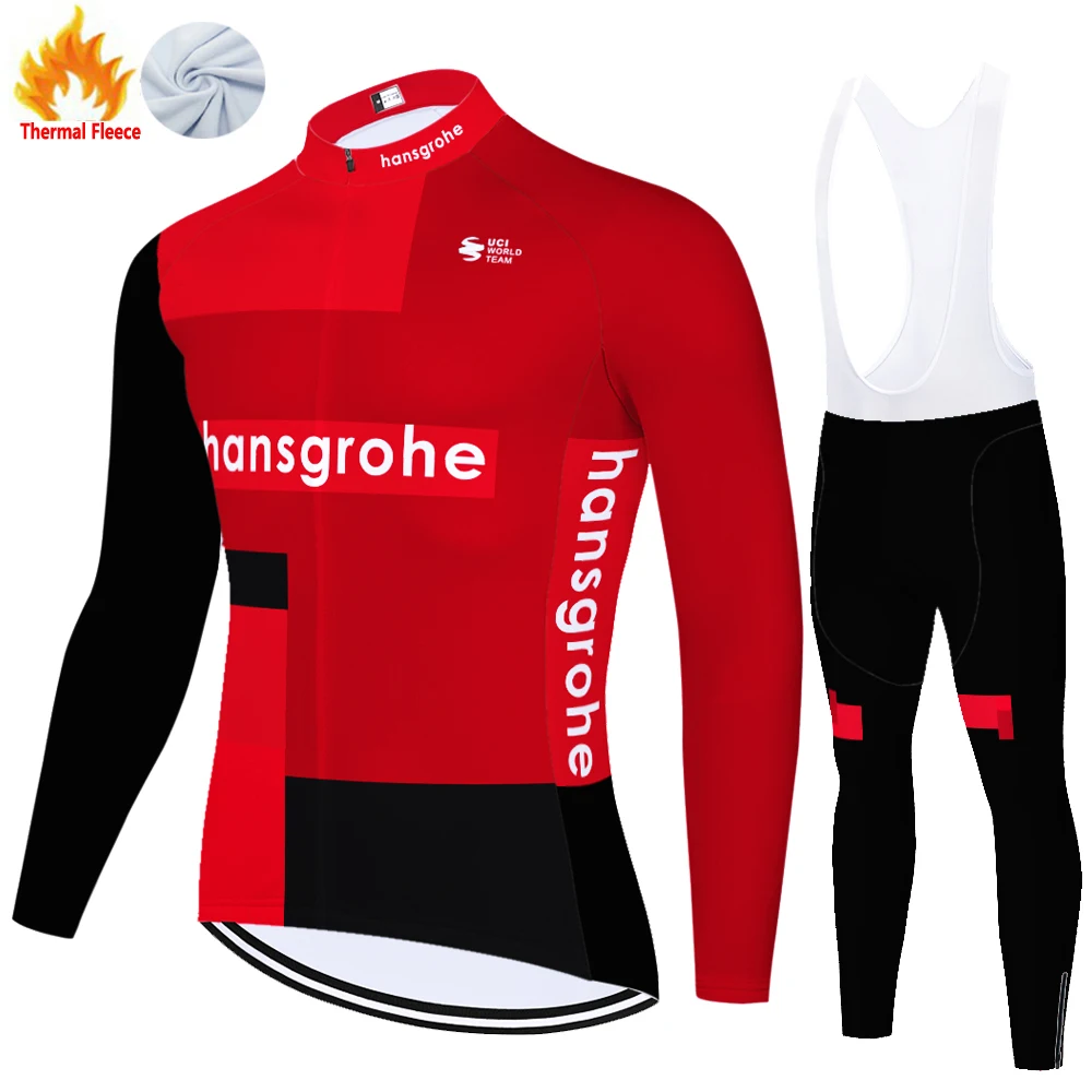 2024 Boraful Hansgrohe man Thermal Fleece roupa ciclismo feminina bicycle clothing wielerkleding heren cycling winter sport set