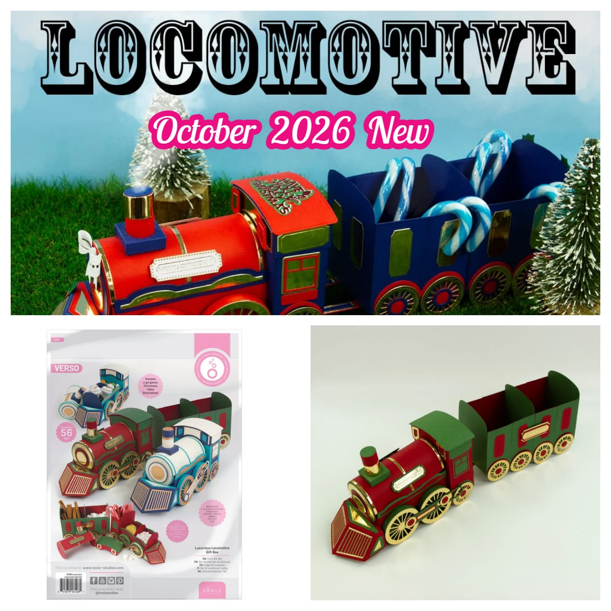 Tonic Luxurious Locomotive - Showcase Die Sugar Skull /Glorious Grandfather Clock Gift Box for Card Scrapbook October 2026 New