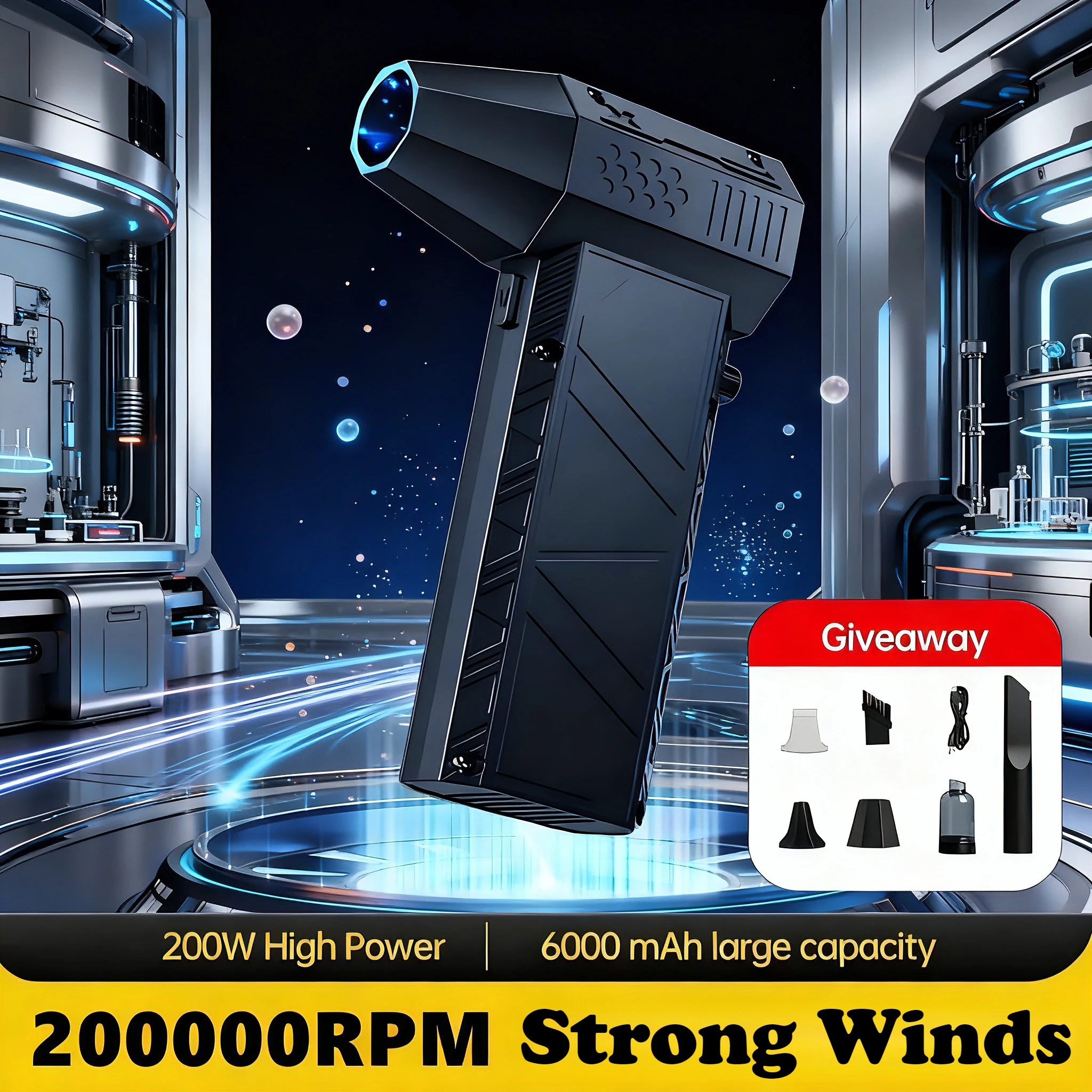 

Мощный бесщеточный вентилятор X6 с вращающейся скоростью 200 000 об/мин, со скоростью ветра 53 метров в секунду, очиститель для снежной пыли.