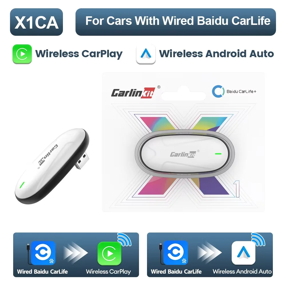 2025 Nieuwe CarlinKit Mini Auto USB-adapter CarLife naar draadloze CarPlay Android Auto Wireless Auto Connect Originele autoradio-upgrade voor Changan Geely etc.