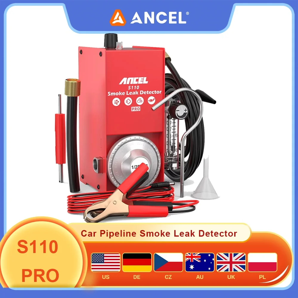 

ANCEL S110 Pro Car Smoke Leak Detector With Air Pump EVAP Diagnostic Tool Vacuum Tester Fuel Pipe Leakage Locator For Car MOTO