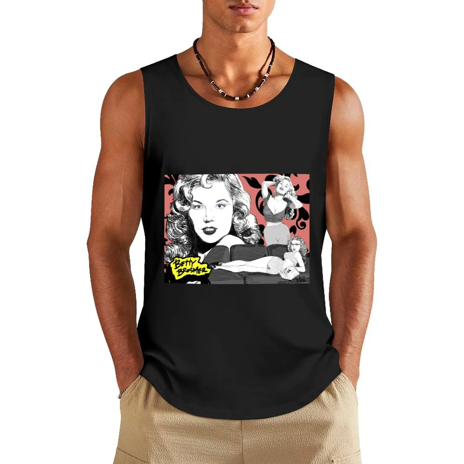 Betty Brosmer portrait Tank Top Sportswear for men T-shirt man men clothes Man summer clothes