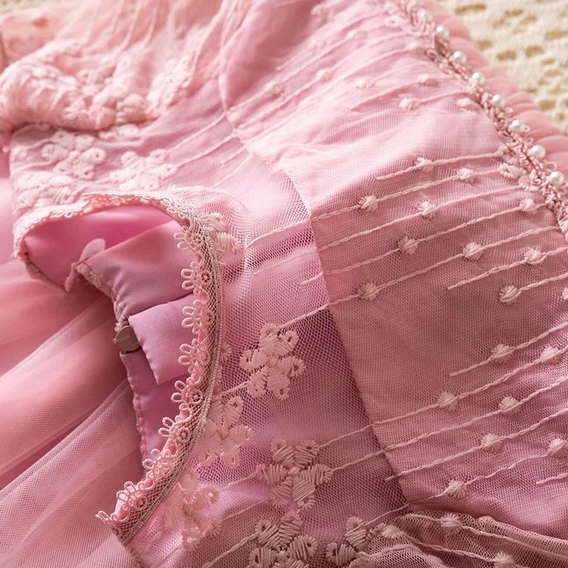 2026 ربيع جديد 0-3Y طفلة فستان الأميرة الدانتيل كم طويل تول الكرة ثوب لحفلة عيد ميلاد ملابس الأطفال #3