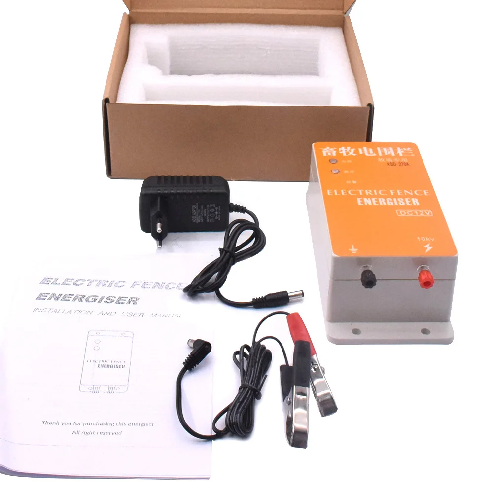 10KM Solar Electric Fence Alarm Energizer Charger Controller Animal Sheep Horse Cattle Poultry Electric Shepherd Farm Fence Tool