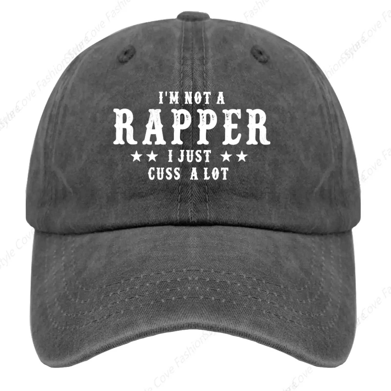 

I'm Not A Rapper I Just Cuss A Lot Golf Hat Vintage Cotton Washed Baseball Cap Adjustable Hat Crazy Funny Gift For Girlfriend