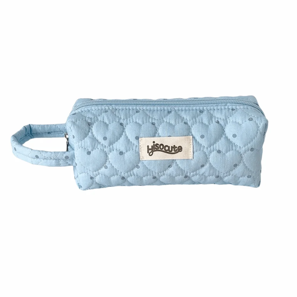 Minimalist Polka Dot Design Pencil Case Large Capacity Portable Pencil Pouch Stationery Bag Students