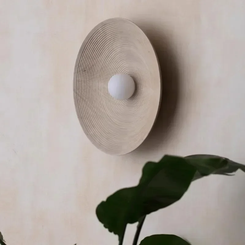 Lámparas LED de pared nórdicas, iluminación de resina redonda para sala de estar, comedor, dormitorio, estudio, pasillo, accesorios de Ambiente de