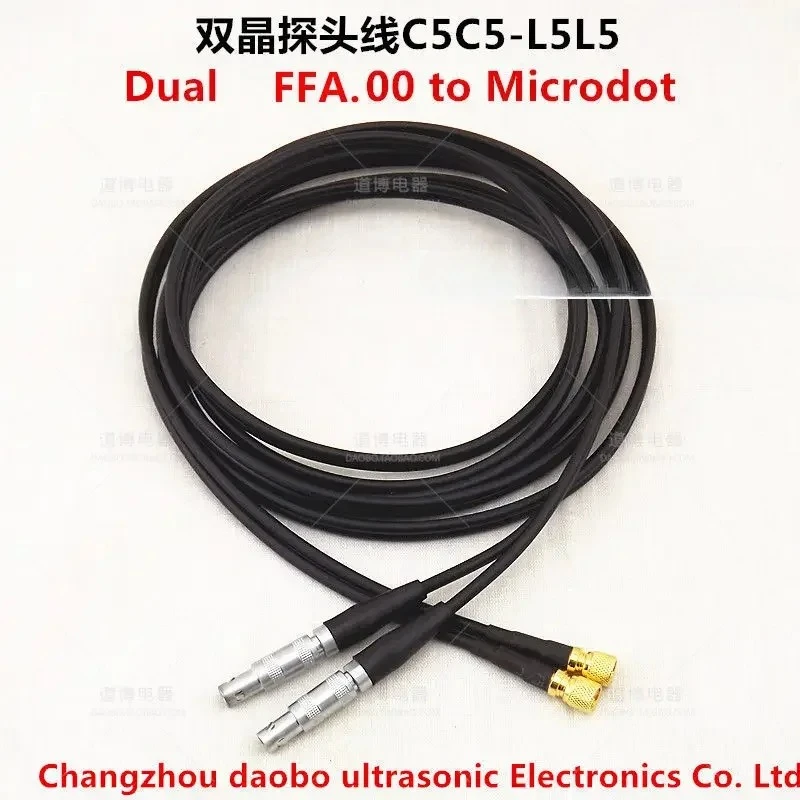 

C5C5-L5L5 Провод ультразвукового зонда Dual FFA 00-Microdot M5 Тестирование толщины двойной кристаллической линии и обнаружение дефектов