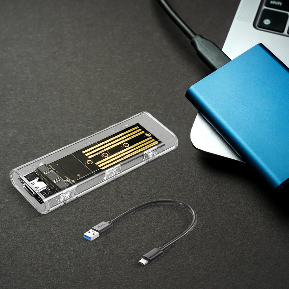M.2 NGFF SATA Type C USB 3.1 Жесткий диск 10 Гбит/с Прозрачный внешний корпус SSD Чехол для жесткого диска для 2230 2242 2260 2280