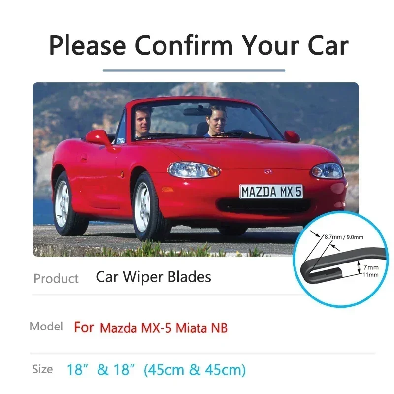 For Mazda MX-5 MX5 Miata NB 1998~2005 Car Wiper Blades Front Window Windscreen Windshield Car Accessories 1999 2001 2002 2003