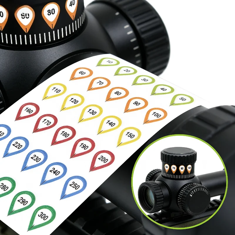 Hot Sell Aiming Scope Waterproof Knob Sticker Label Orderly Numbering Bright Color Matching Clear Numbers Easy To Stick Locate