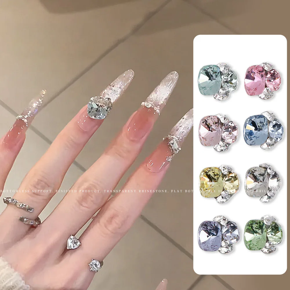 5Pcs Flat-bottom Diamond Sparkling Diamond Ball Nail Art Rhinestone Big Diamond Pile Nail Crystal Super Flash Nail Diamond