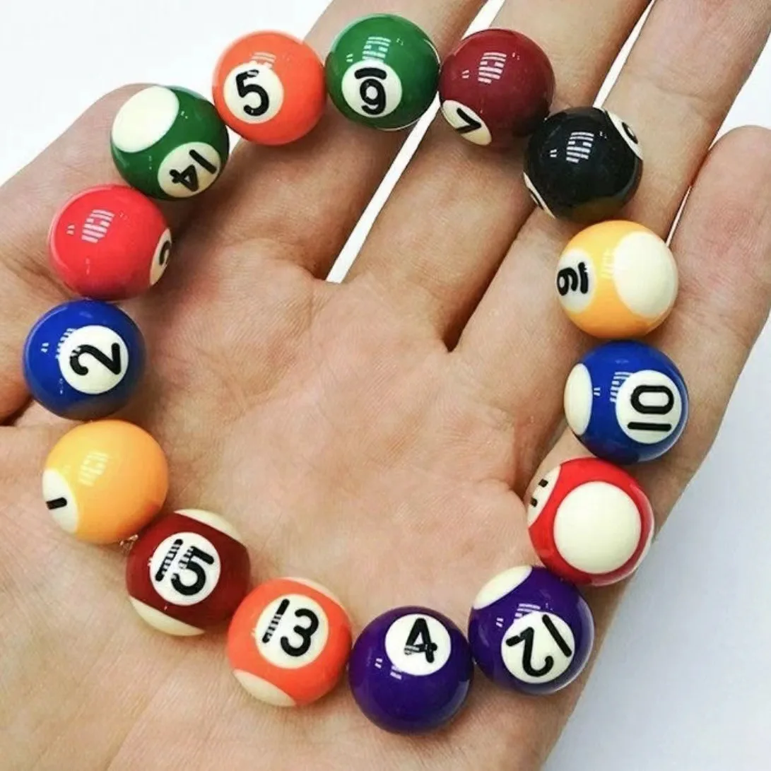 

Cute Colorful Billiard Beads Bracelet Women Men Dopamine Style Pool Ball Couple Bracelet Hand Jewelry