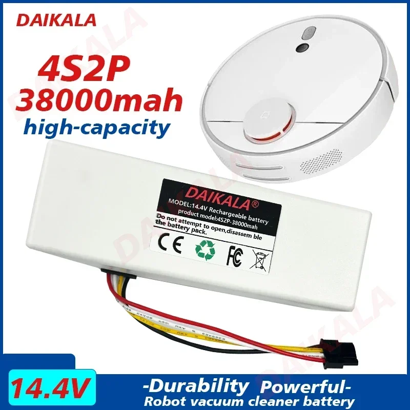 

2024 New 14.4V 4S2P Battery 1C Robot Vacuum Cleaner P1904 MM 38000mAh Vacuum Cleaner Replacement Parts White