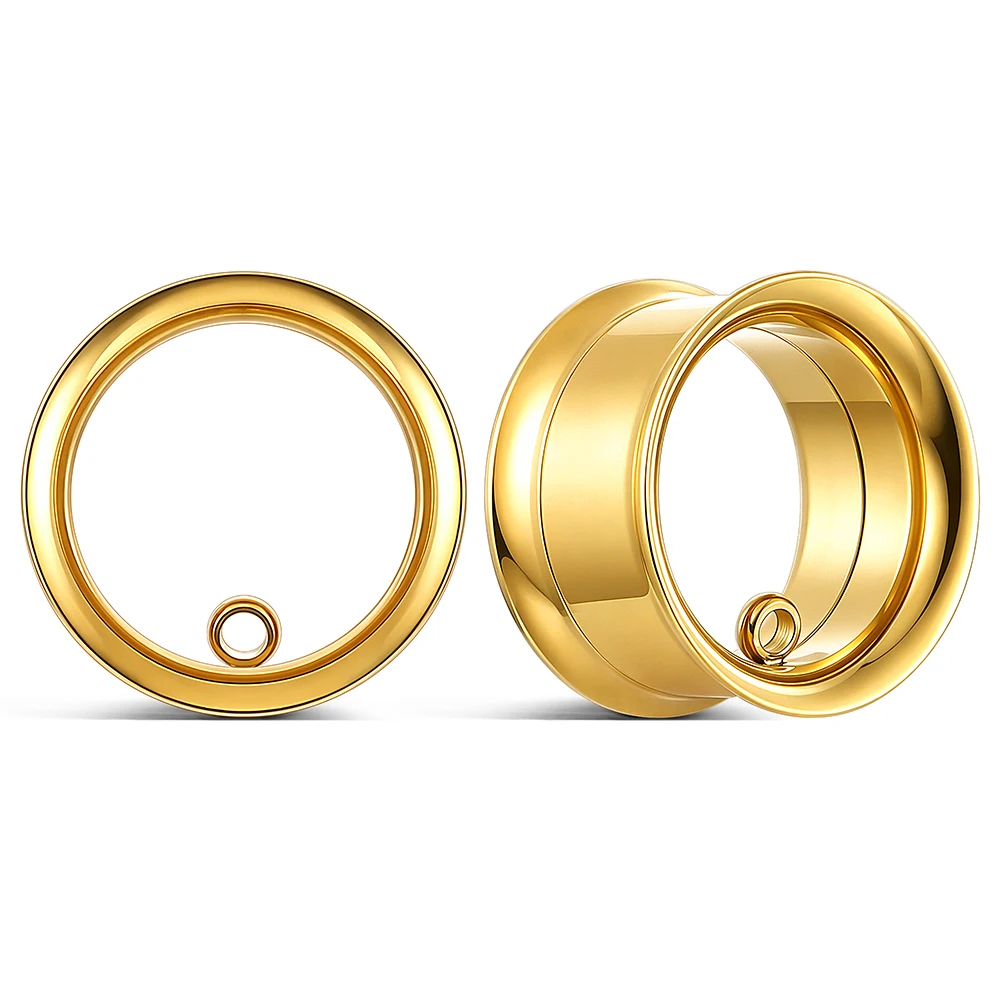 Casvort 2 Stück DIY Ohrhänger-Tunnel aus Edelstahl mit Schlaufe für fest hängende Ohrringe, Dehner, Piercing-Schmuck