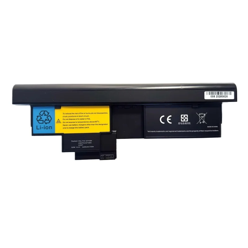 New X200T 14.4V 5200mAh 75Wh  Laptop Battery for Lenovo ThinkPad  X201t 42T564 42T4564 42T4565 42T4658 Replacement Battery