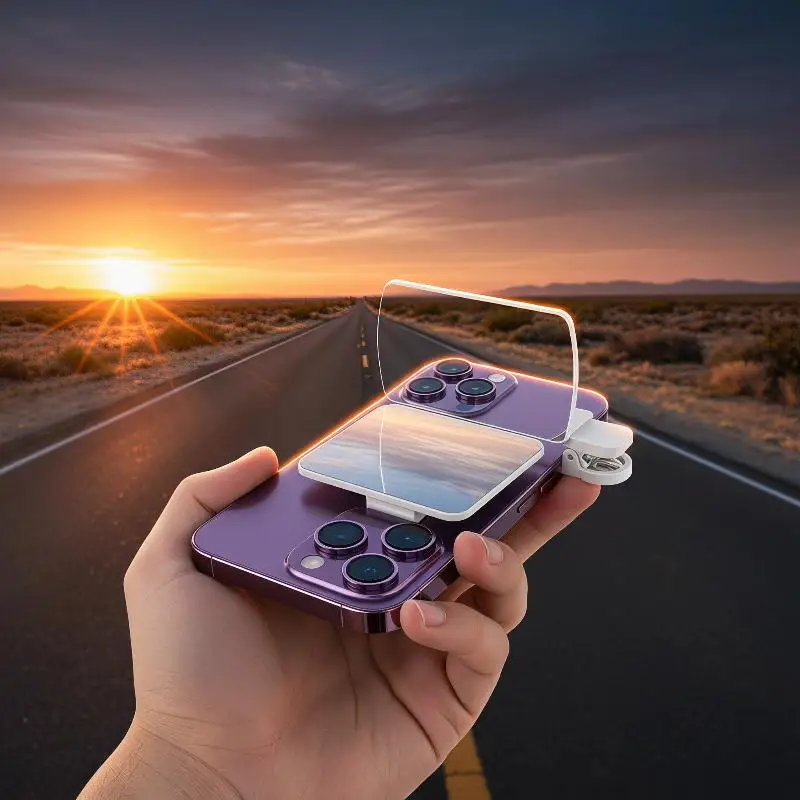 Adjustable Phone Camera Mirror Reflection Clip HD Anti-Fog for Outdoor Travel Scenery Photography
