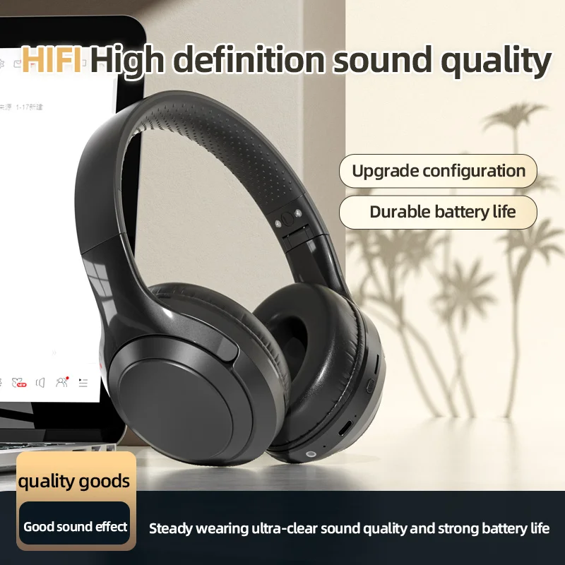 Hi-Res Type-C AUX Wireless Bluetooth Headphone Foldable Noise Cancelling HIFI Stereo Headset with Mic for Sport Gaming Running