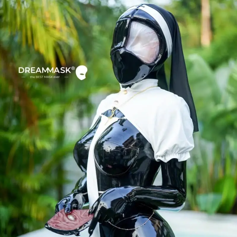 (مجموعة غزو M31 Desire X) قناع Dreammask من المطاط السيليكوني البكر من سلسلة كروسدرسر أنثى وجه قابل للاستبدال قناع كيغ للرأس بالكامل #5