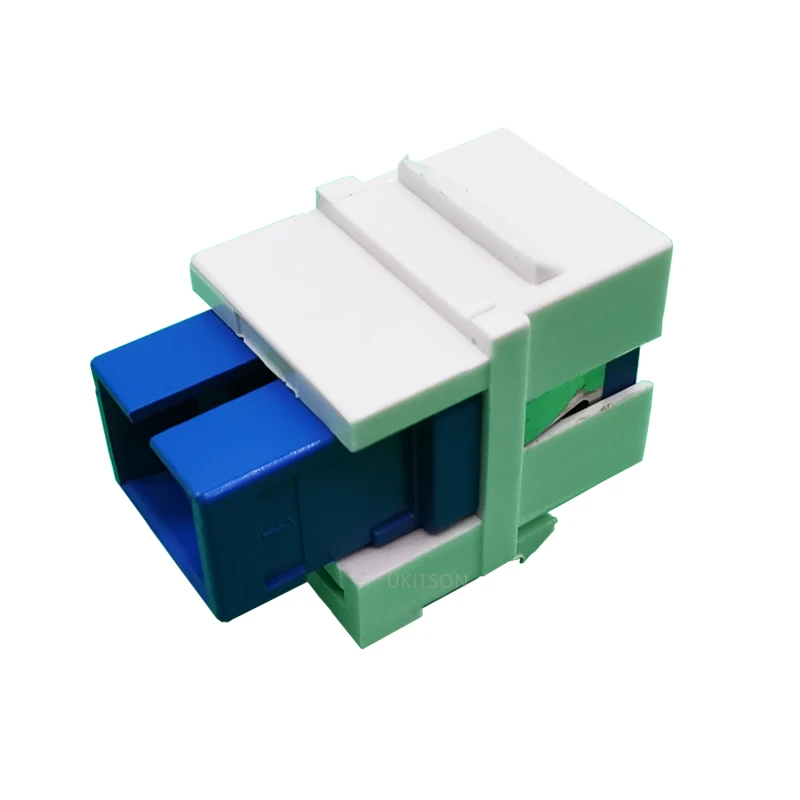 SC Optical Fiber Keystone Jack Module With Hook Insert For Simplex UPC Green APC SC/SC Connector Adapter Plug Extension