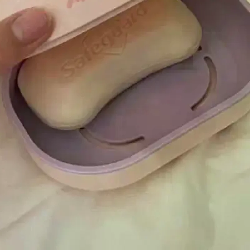 

Cute Countertop Soap Box Creative With Lid Drain Box Portable Household Bathroom Storage Double Layer Drainage Soap Box