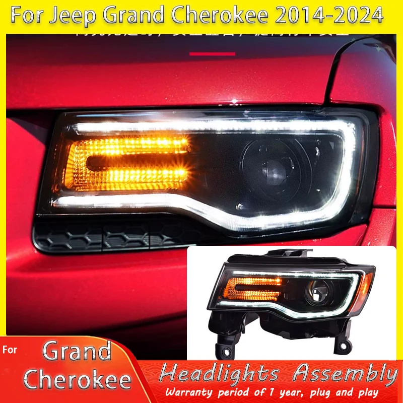 

Светодиодные фары для JEEP Grand Cherokee, комплект фар 2014-2022, модифицированные дневные ходовые огни, указатели поворота, автомобильные аксессуары