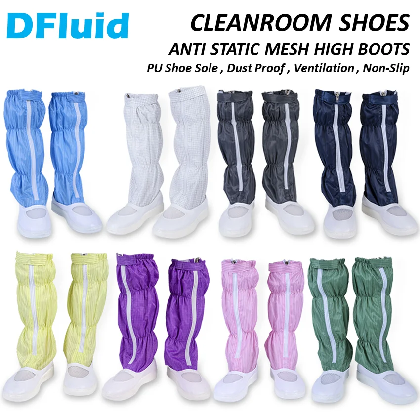 

Cleanroom Shoes Anti Static Mesh High Boots PU Sole Shoes Particle Free ESD Non Slip Shoes Dust-Free Clean Room Shoes