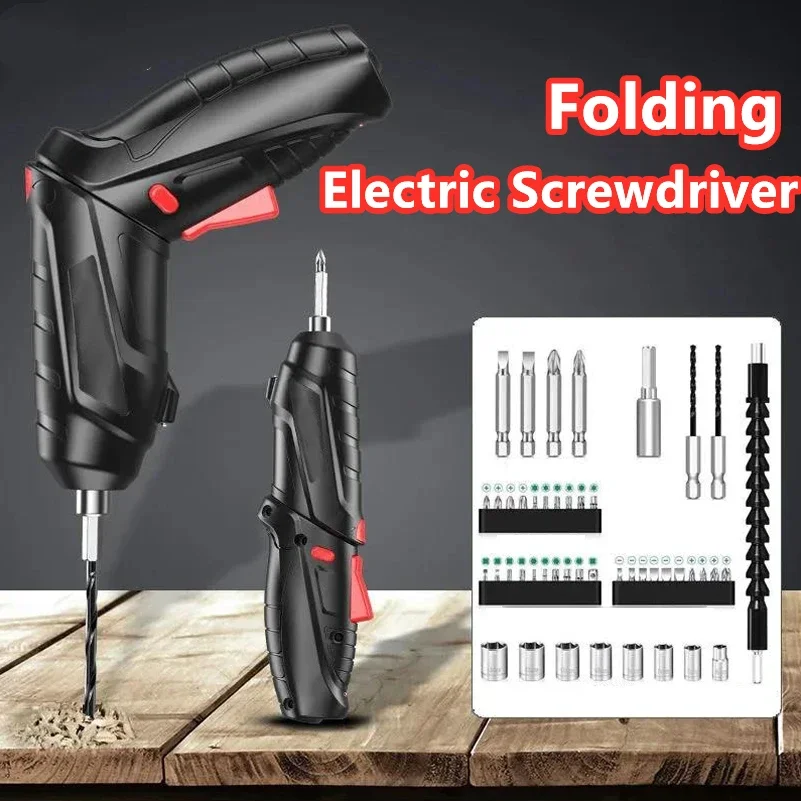 Folding Electric Screwdriver 3.6V USB Rechargeable Cordless Screw Drill Powerful Electrical Screwdriver LED Light Screw Driver