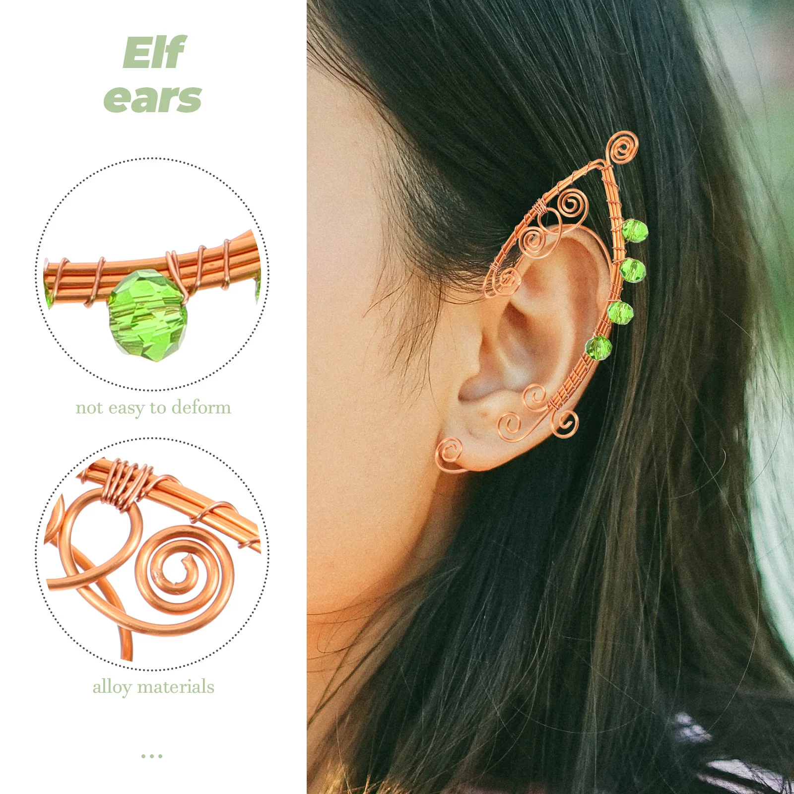 

1 Pair For Women Elf Accessories Metal Ear Cuff Earrings Fashion Jewelry Decor Earring Cuffs For Women Cosplay Ear Wrap Cuffs