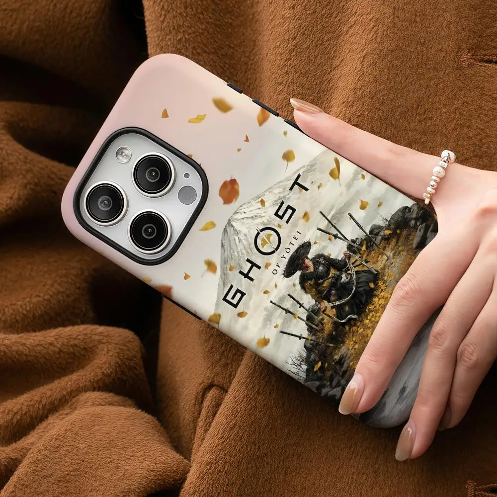 Чехол для телефона G-Ghost of Yotei для Samsung Galaxy S25 24 23 22 Ultra Plus A56 36 26, глянцевый двухслойный жесткий корпус HD