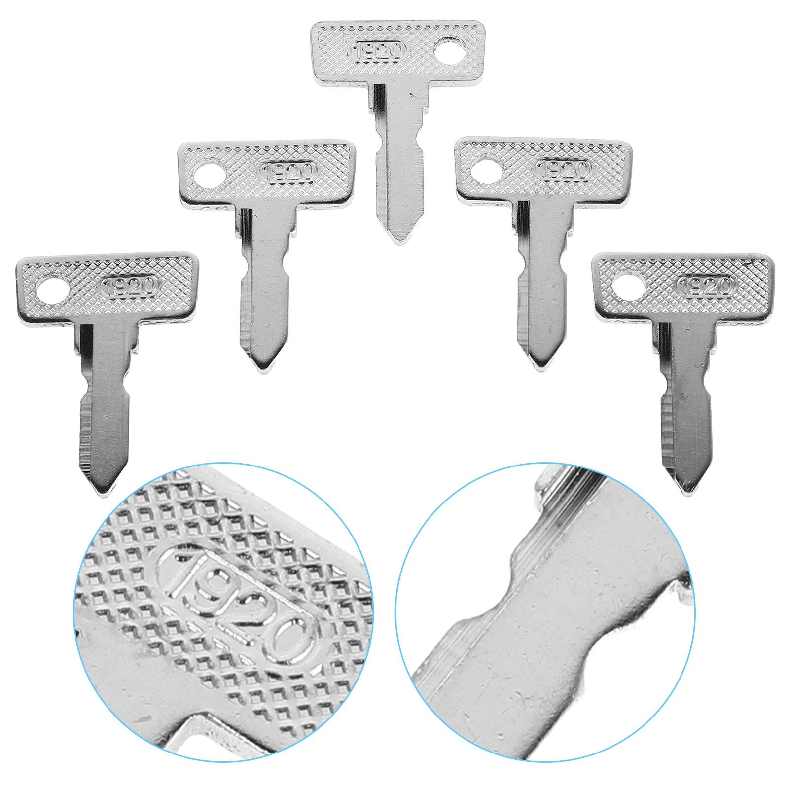

5pcs Golf Cart Key Ignition Switch Universal Replacement Durable Iron Silver Electric Gas Keys Bulk Spare for Golf