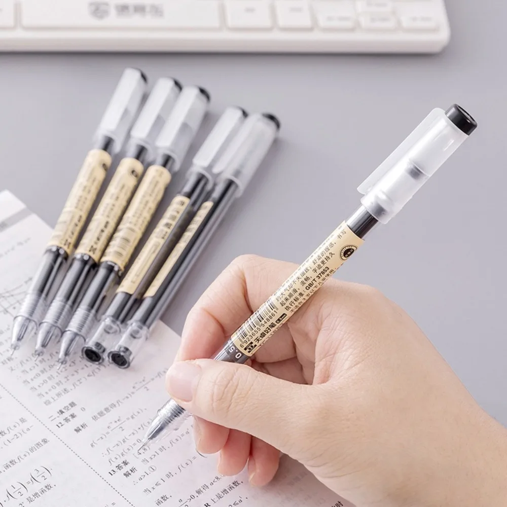 1/5Pcs Japanese 0.5mm Gel Pen – Smooth Black Ink for Exams, Notes & Office Work | Needle Tip Precision Writing Stationery