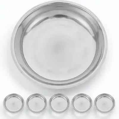

6Pcs Premium Stainless Steel Round Storage Tray Barbecue Plate for Outdoor Bbq Family Meal Party Buffet Snack Dessert Fruit