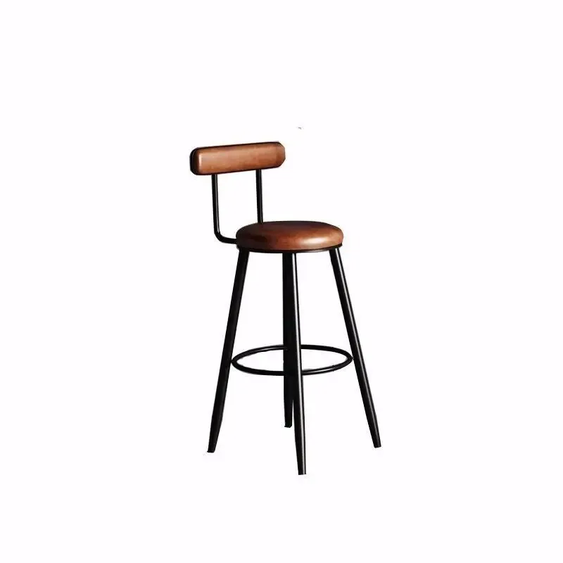 

Bar chair Household backrest high chair Wrought iron bar Modern simple light luxury bar Cafe high stool