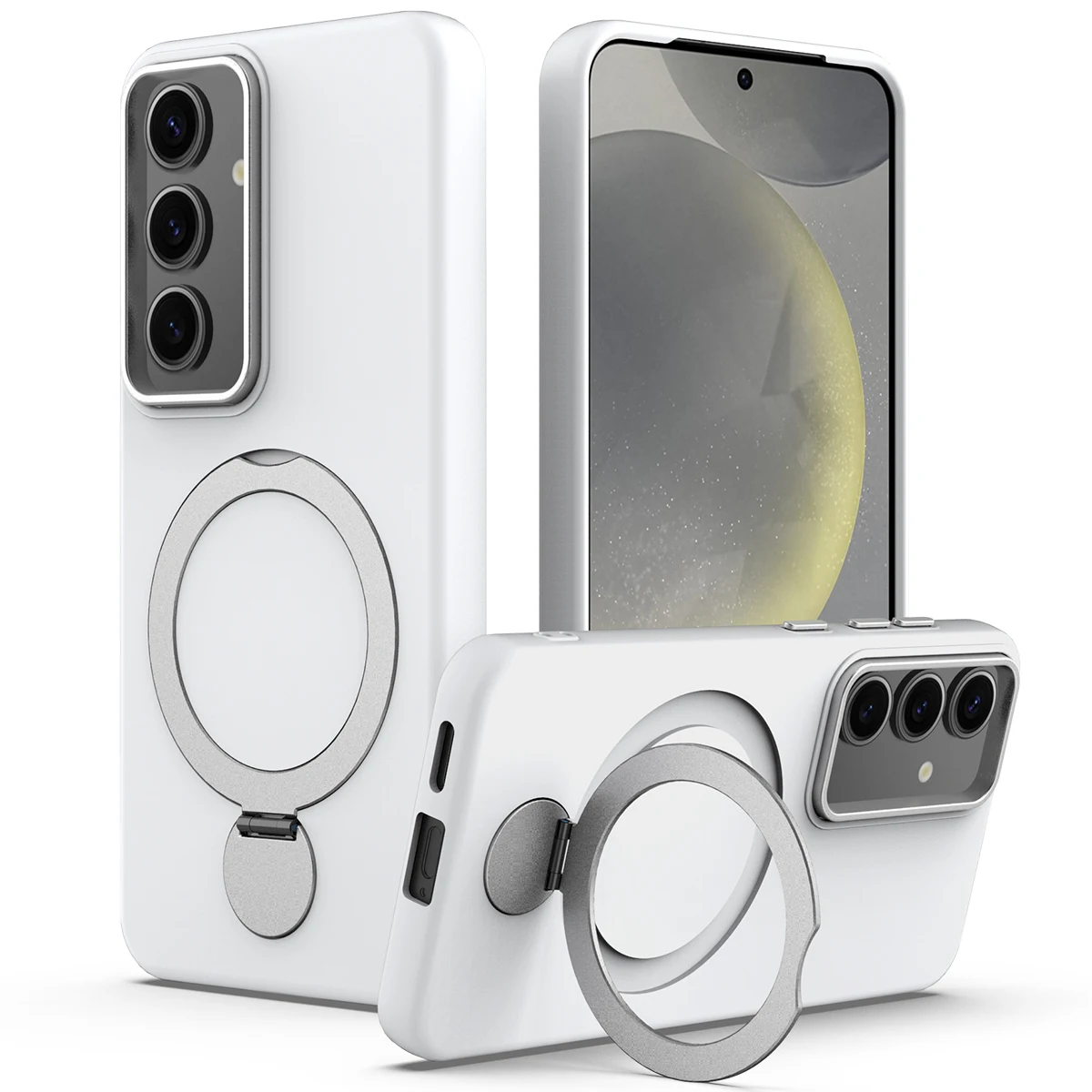 

Shockproof Ring Holder Rotating Stand Phone Case For Samsung Galaxy S24 S25 S26 Ultra, Slim Skin Fleece Lining Protective Cover