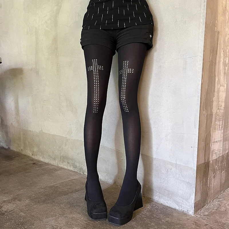 Y2K-Strumpfhose aus schwarzem Samt für Damen, 2026, Frühjahr, neue schlanke Strümpfe, Strumpfhosen, superelastische Leggings, Damenstrumpfhose
