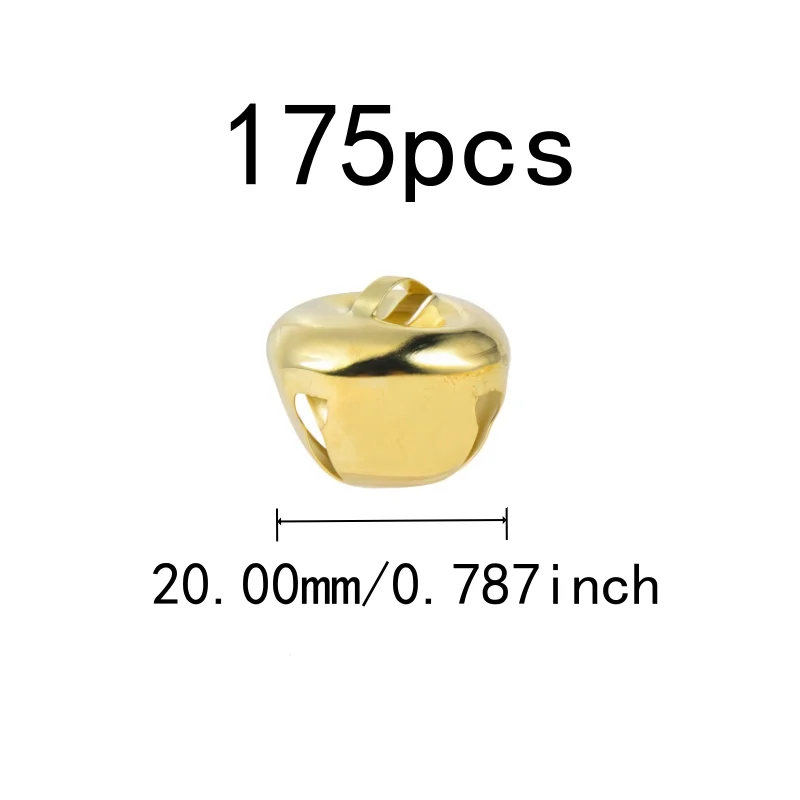 175 pcs Metal Alloy Material 20mm Metal Craft Bells, great for Christmas Tree Decor, Cross Shape Design, Pet Collar Charm, Gold