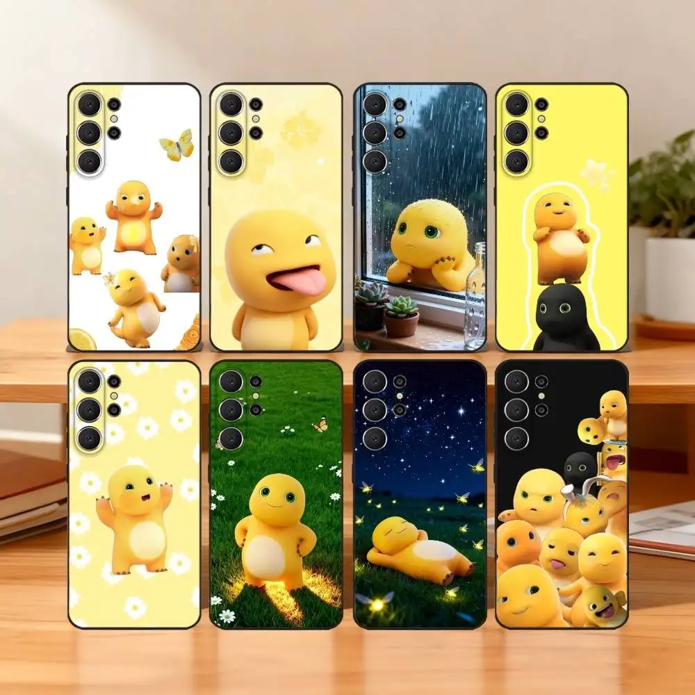 

Cute Y-Yellow N-Nailong Phone Case For Samsung S25,24,23,22,30,21,10,9,Ultra,Plus,Lite,FE Black Soft Case