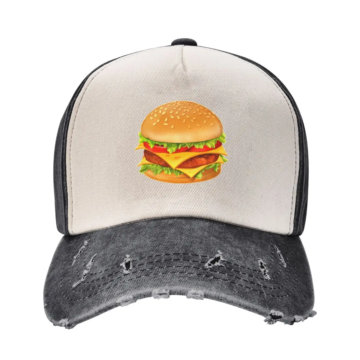 

Hamburger T-Shirt Baseball Cap Hat Man For The Sun sun hat western Hat black Men Hats Women's