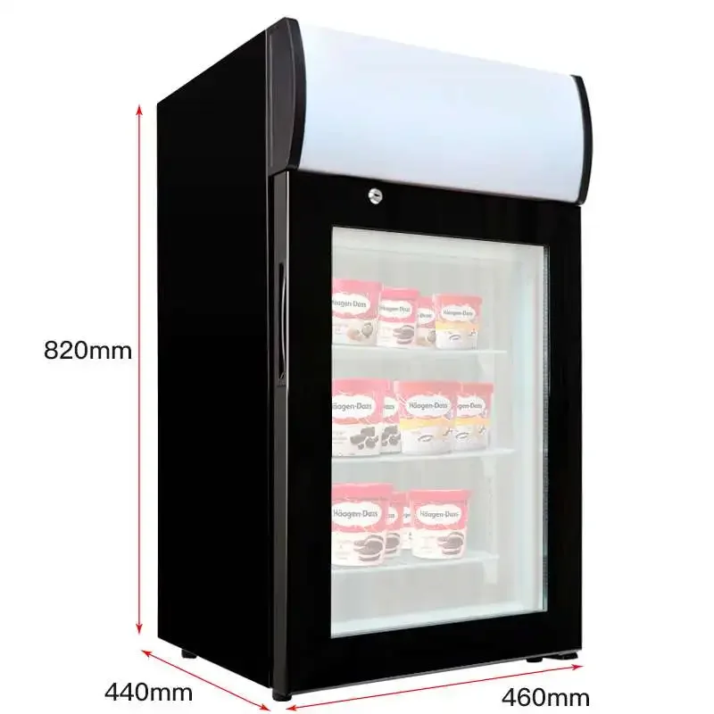 Commercial 50L Capacity Home Use Countertop Upright Freezers Small Vertical Freezer Display For Ice Cream Portable Freezer